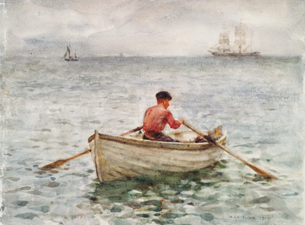The Waterman and His Boat a Henry Scott Tuke
