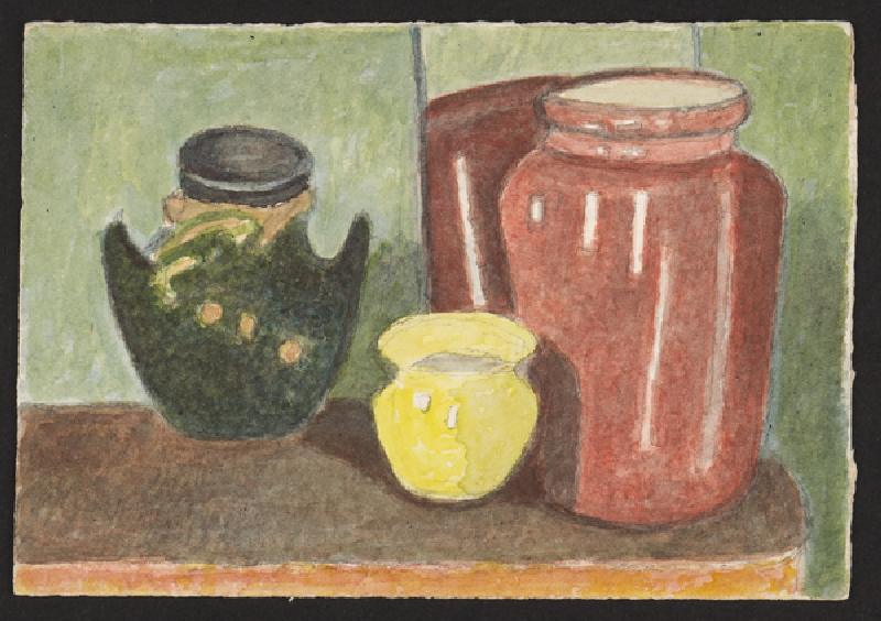 Pottery, c.1930 (pencil & w/c on paper) a Henry Silk