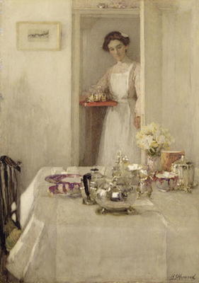 The Breakfast Table, 1907 (w/c and gouache on paper) a Henry Silkstone Hopwood
