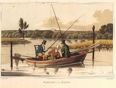 Fishing in a Punt, aquatinted by I. Clark, pub. by Thomas McLean a Henry Thomas Alken