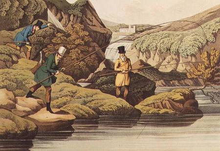 Salmon Fishing, auqatinted by I. CLark, pub. by Thomas McLean a Henry Thomas Alken
