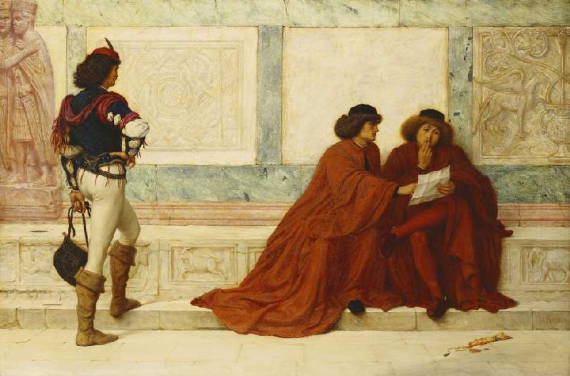 Nachricht aus Trebizond, Szene aus Shakespeare's Kaufmann von Venedig a Henry Wallis