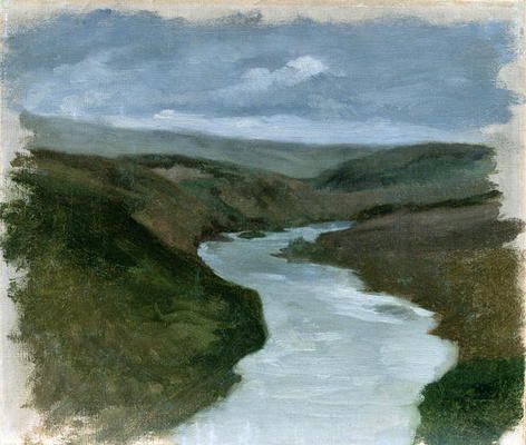 Landscape from Dniepr, c.1878-89 (oil on canvas) a Henryk Hipolit Rodakowski