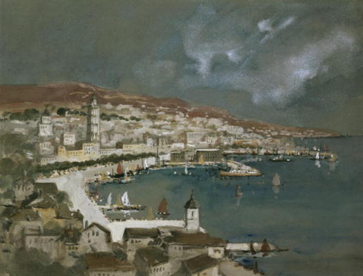 The Harbour of Split, Croatia (w/c and gouache) a Hercules Brabazon