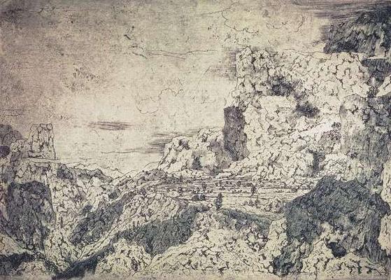 A Rocky Landscape (engraving) a Hercules Seghers