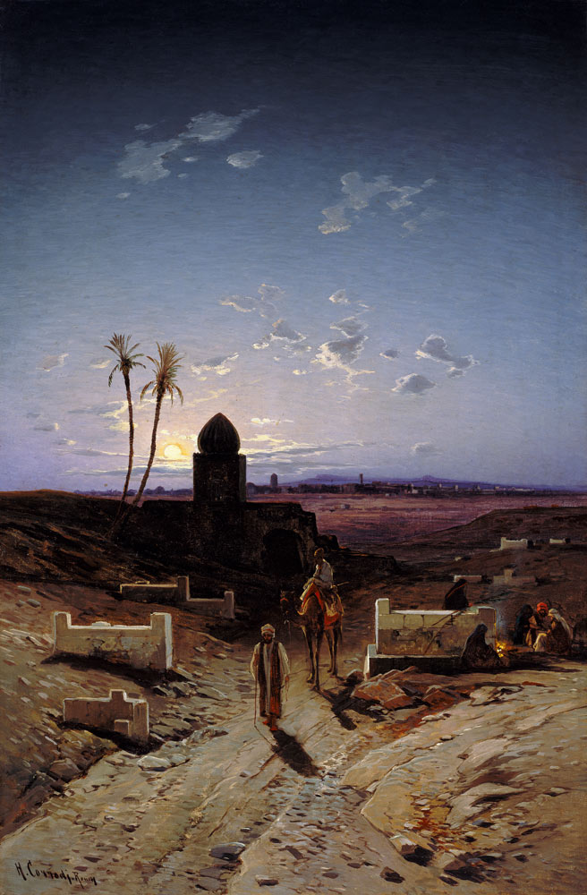 Abendlicht in der Wüste. a Hermann David Salomon Corrodi