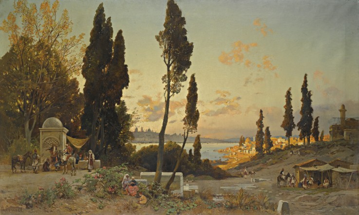 Views across the Bosphorus, Constantinople a Hermann David Salomon Corrodi