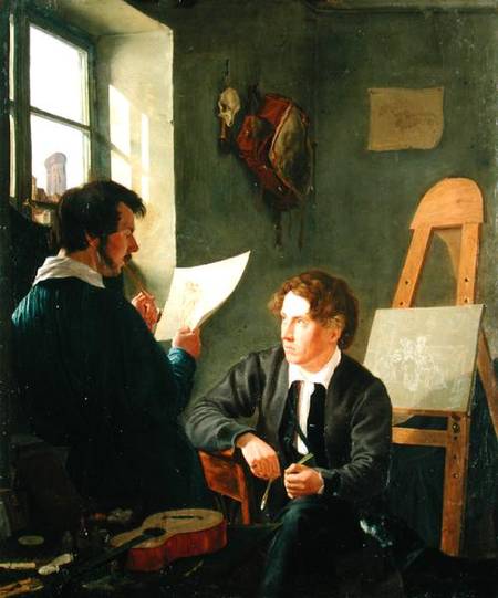 Hermann Kauffmann and Georg Haeselich (1806-94) in Kauffmanns Munich Studio a Hermann Kauffmann