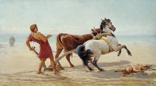 Ulysses Ploughing the Sea Shore a Heywood Hardy