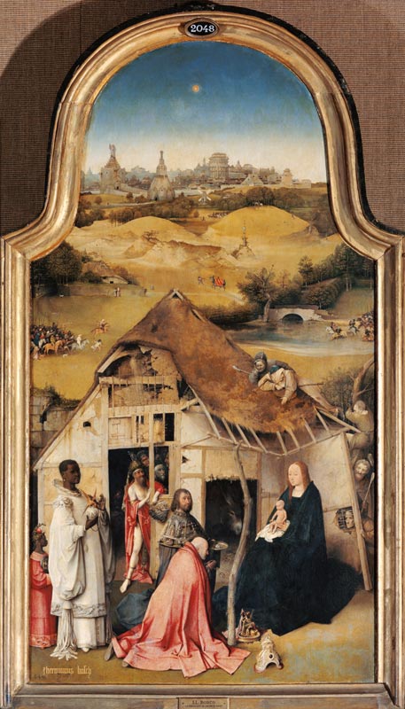 The adoration of the kings middle panel of the Epiphanie triptych. a Hieronymus Bosch