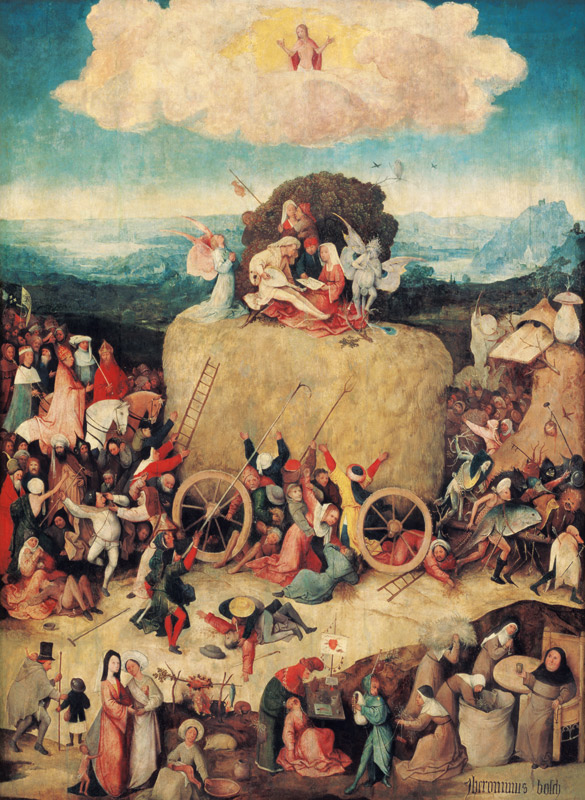 Haywain (middle panel). Triptych a Hieronymus Bosch