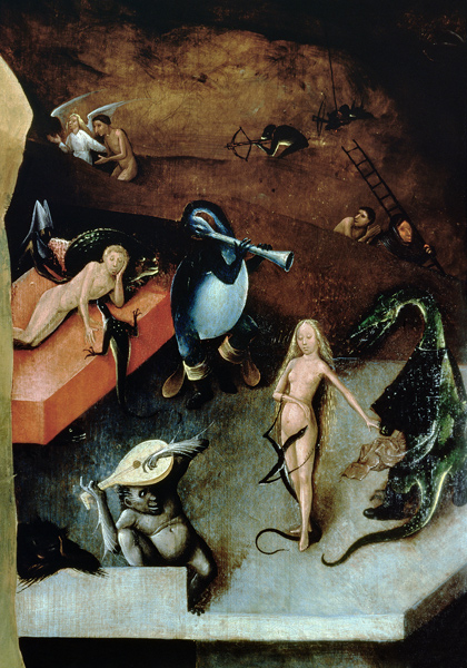 The Last Judgement (altarpiece) (detail of Musical Instruments) a Hieronymus Bosch