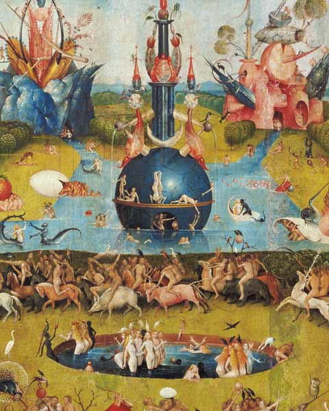 The Garden of Earthly Delights: Allegory of Luxury, detail of the central panel a Hieronymus Bosch