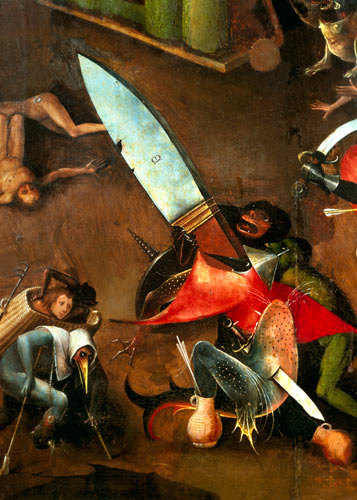 The Last Judgement (Altarpiece): Detail of the Dagger a Hieronymus Bosch