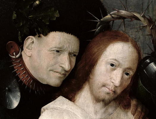 Christ Mocked (The Crowning with Thorns) c.1490-1500 (oil on panel) (detail of 29114) a Hieronymus Bosch