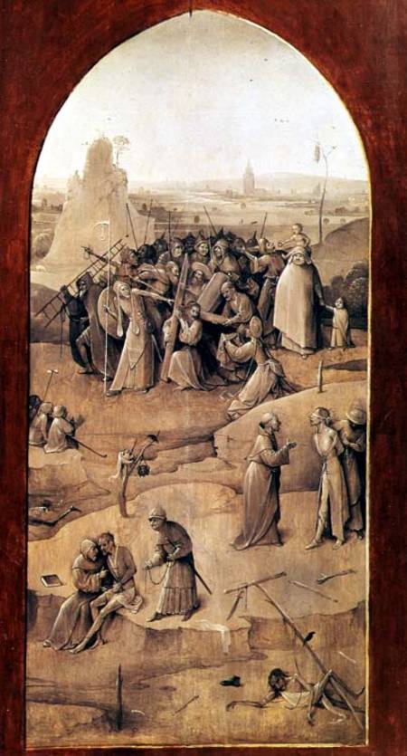 Christ on the Road to Calvary, from the Temptation of St. Anthony triptych (outside of right panel) a Hieronymus Bosch