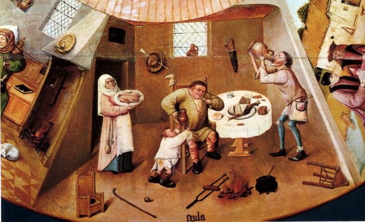 The Seven Deadly Sins and the Four Last Things. Detail: Gluttony a Hieronymus Bosch