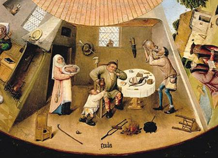 Gluttony, detail from the Table of the Seven Deadly Sins and the Four Last Things a Hieronymus Bosch