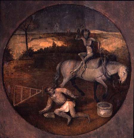 Ploughman unhorsed by demon a Hieronymus Bosch