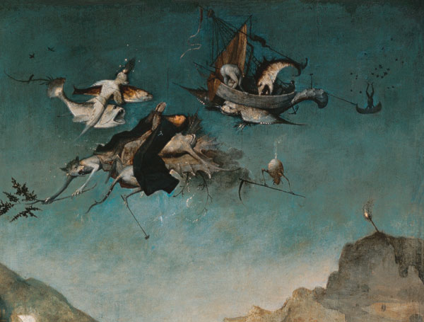 Temptation of St.Anthony, detail of left hand panel, a Hieronymus Bosch