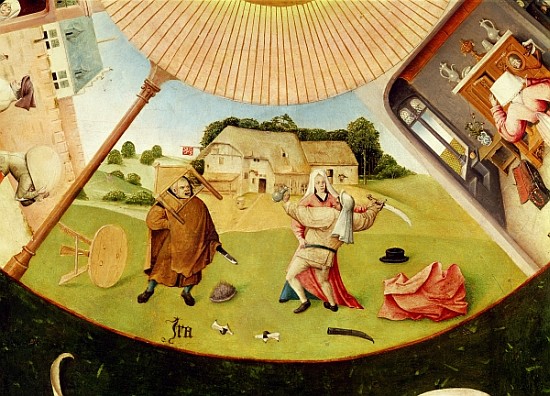 Wrath, detail from the Table of the Seven Deadly Sins and the Four Last Things, c.1480 a Hieronymus Bosch