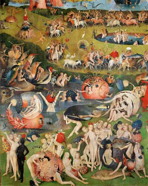 The Garden of Earthly Delights: Allegory of Luxury, detail of the central panel a Hieronymus Bosch