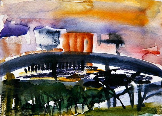 Bridge at Canning Town, Docklands, 2005 (w/c on paper)  a Hilary  Rosen