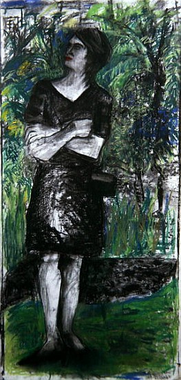 Woman in the Park (pastel & charcoal on paper)  a Hilary  Rosen