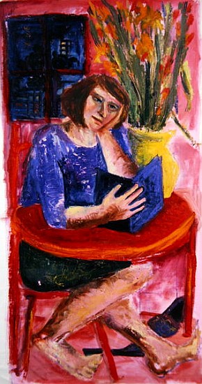 Woman Reading, 2005 (acrylic on canvas)  a Hilary  Rosen