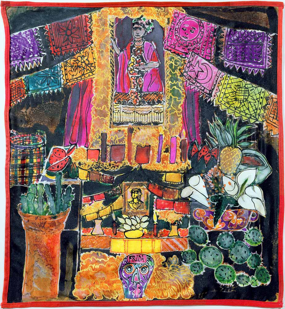 Frida Kahlo (1910-54) Shrine, 2005 (dyes on silk)  a Hilary  Simon