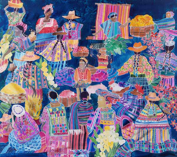 Guatemala Impressions (coloured inks on silk)  a Hilary  Simon