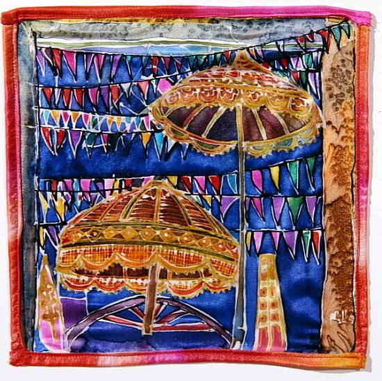 Balinese parasols, 2005 (dyes on silk)  a Hilary  Simon