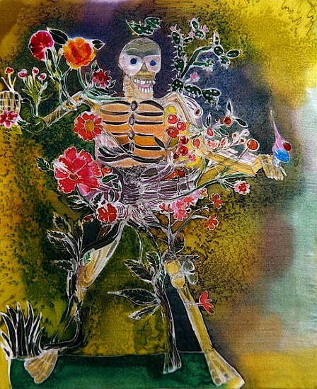 Day of the Dead, 2006 (dyes on silk)  a Hilary  Simon