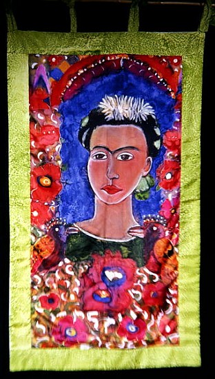 Respects to Frida Kahlo (1910-54) 2005 (dyes on silk)  a Hilary  Simon