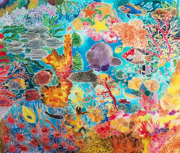 Tropical Coral, 1993 (coloured ink on silk)  a Hilary  Simon