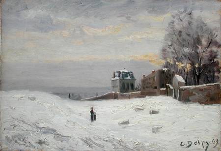 Snow at Montmartre a Hippolyte Camille Delpy