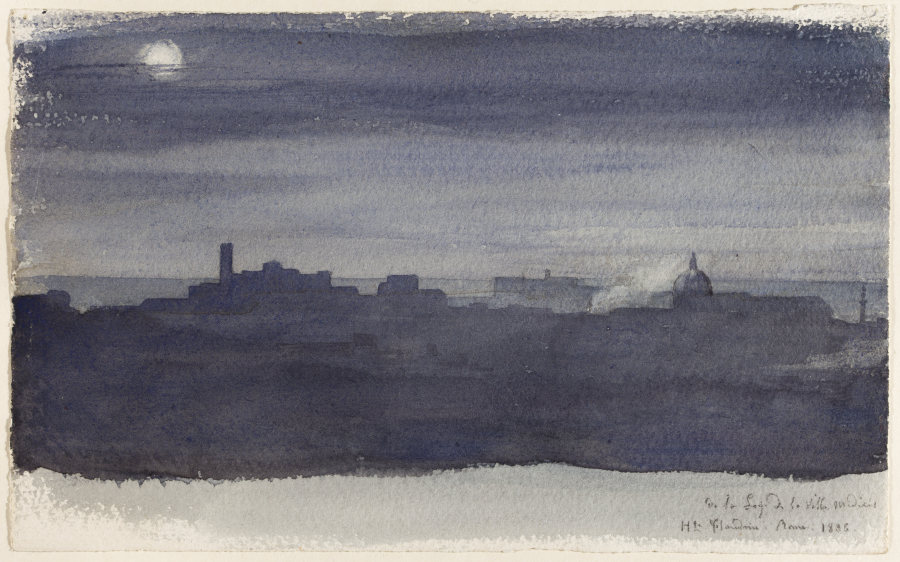 View of Rome at Night a Hippolyte Flandrin