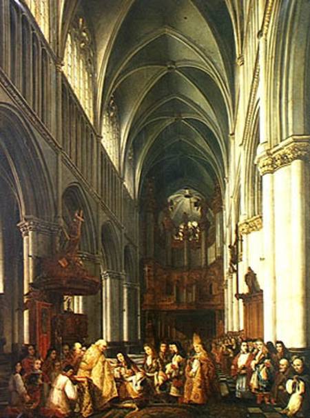 Entrance of Louis XIV (1638-1715) into the Cathedral of Saint-Omer a Hippolyte Joseph Cuvelier