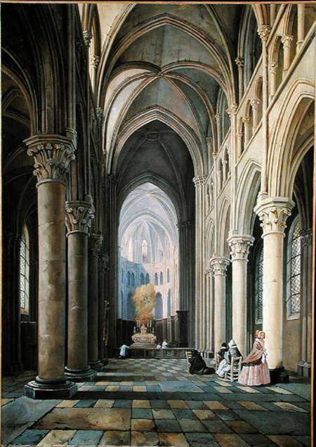 Interior of a Church a Hippolyte Joseph Cuvelier