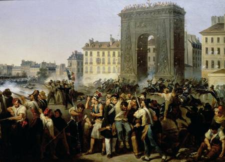 Battle at the Porte Saint-Denis a Hippolyte Lecomte