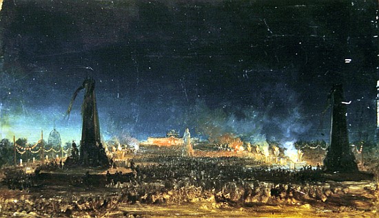 Night festival on the Champ de Mars, Paris a Hippolyte Victor Valentin Sebron