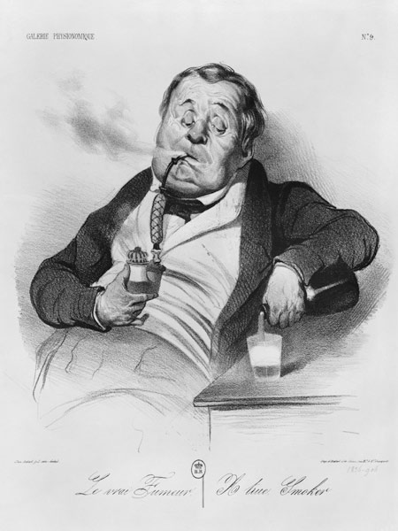 A true smoker, from the series ''Galerie physionomique'' a Honoré Daumier