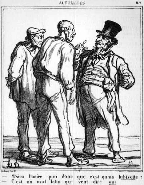 Cartoon about the plebiscite of 8th May 1870, from the Journal ''Le Charivari'' a Honoré Daumier