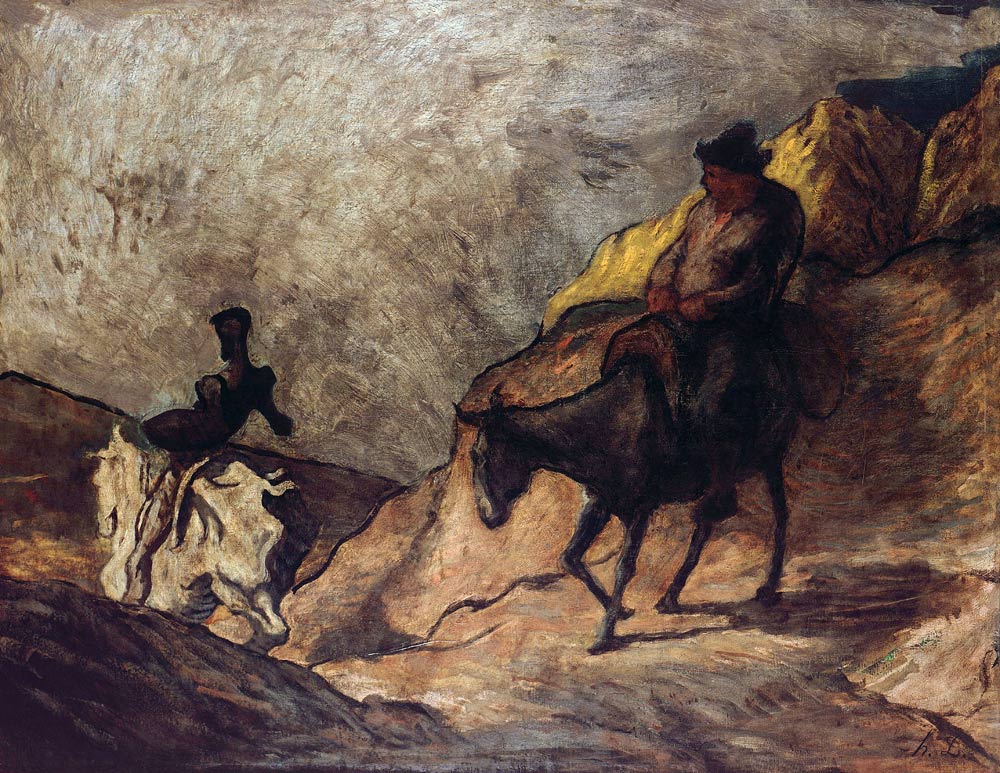 Don Quixote and Sancho Panza a Honoré Daumier