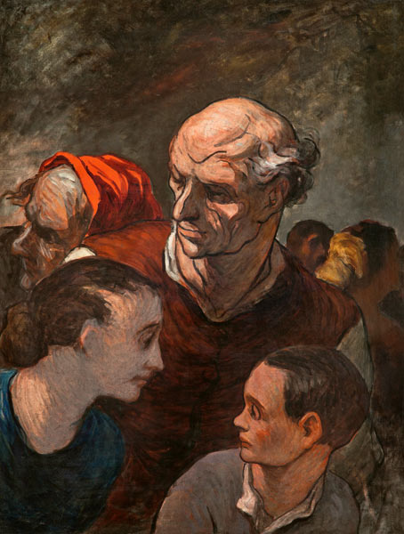 Family On The Barricades a Honoré Daumier