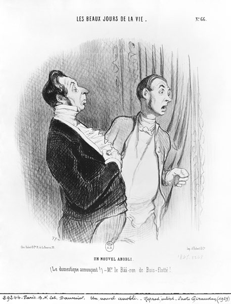 Series ''Les beaux jours de la vie'', A new nobleman, plate 66, illustration from ''Le Charivari'',  a Honoré Daumier