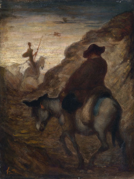 Sancho and Don Quixote, 19th century a Honoré Daumier