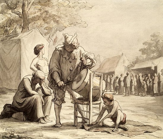 Acrobats at the Fair c.1865-69 a Honoré Daumier