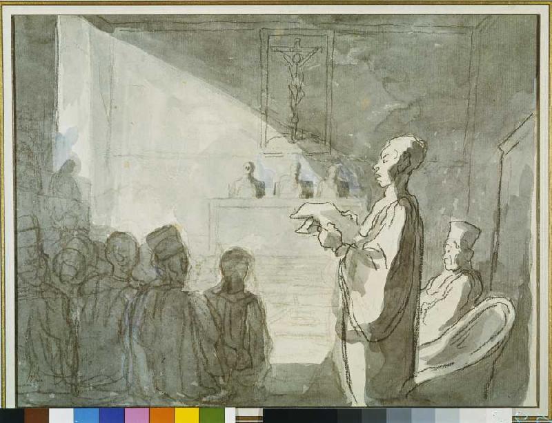 Advocate in front of the tribunal a Honoré Daumier