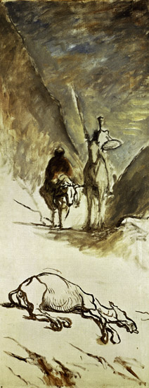 Daumier /Don Quixote & Dead Muke/ Paint. a Honoré Daumier